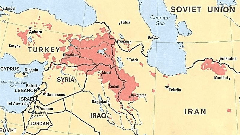 Map showing Kurdish-inhabited areas (historical reference)